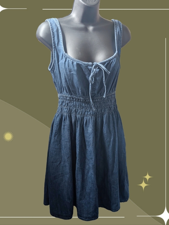 GAP Dresses & Skirts - ✨ Nwt  Gap Denim Tie-Front Smocked Waist Mini Dress Size S